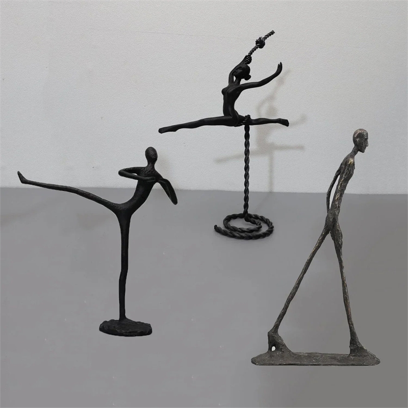Abstract Statue - Black Dancing Girl Metal Finish