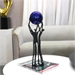 Black Iron Figure - Modern Silver Accent