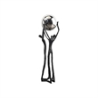 Black Iron Figure - Modern Silver Accent
