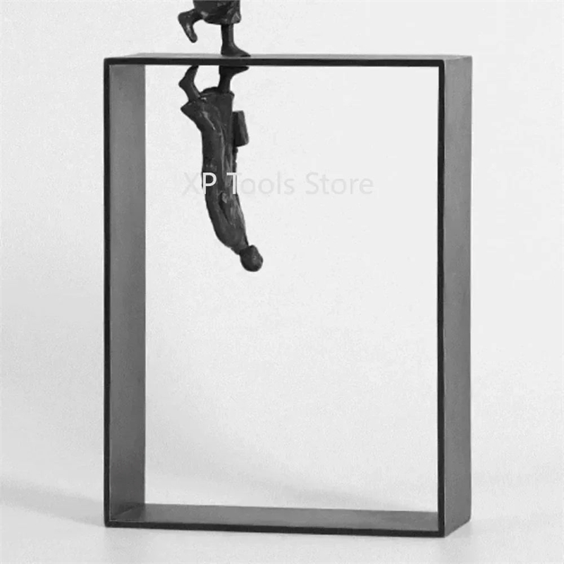 Modern Abstract Statue - Black Metal Framed Figures
