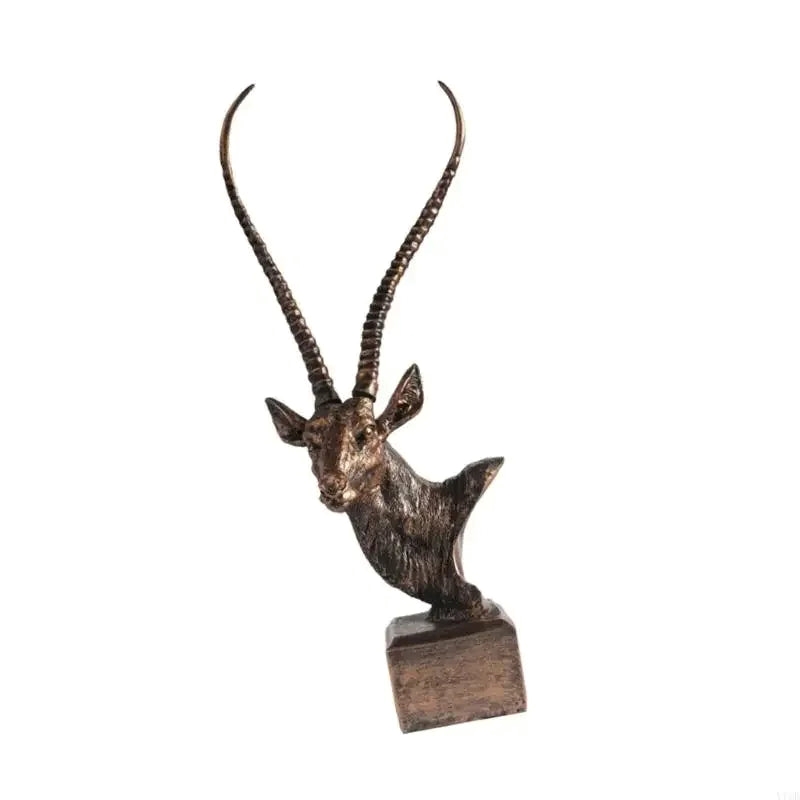 Luxurious Antelope Head Figurine With Fine Detail For Office And Home Gift