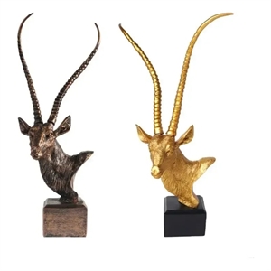 Luxurious Antelope Head Figurine With Fine Detail For Office And Home Gift