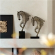 Bronze Horse Head Sculpture - Geometric Metal