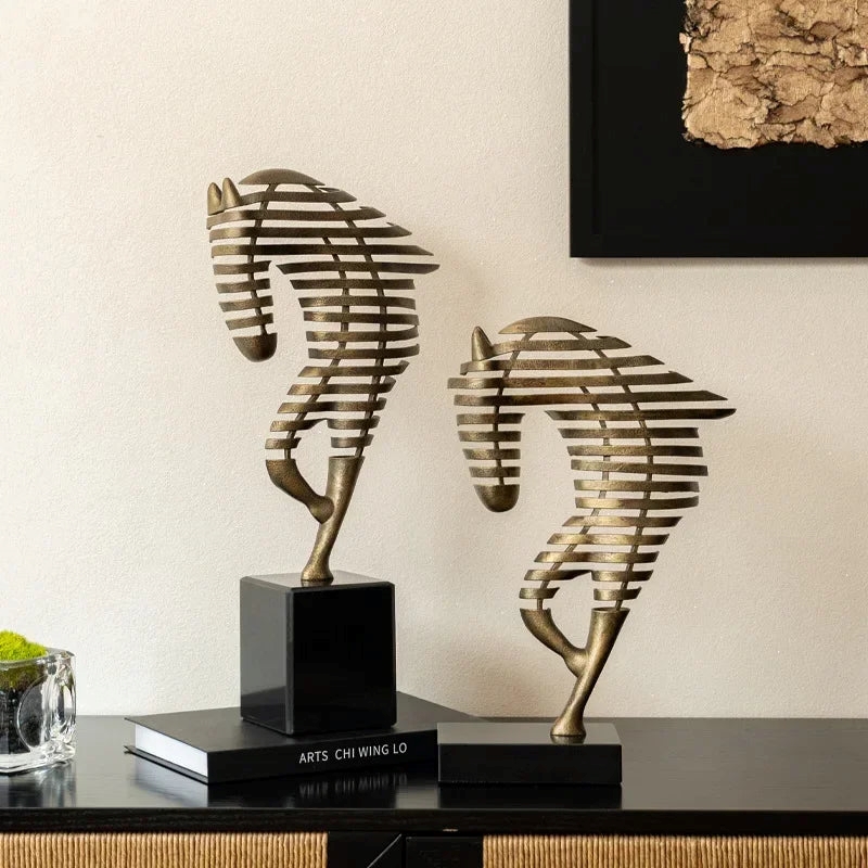 Horse Head Sculpture - Geometric Metal