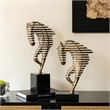Bronze Horse Head Sculpture - Geometric Metal