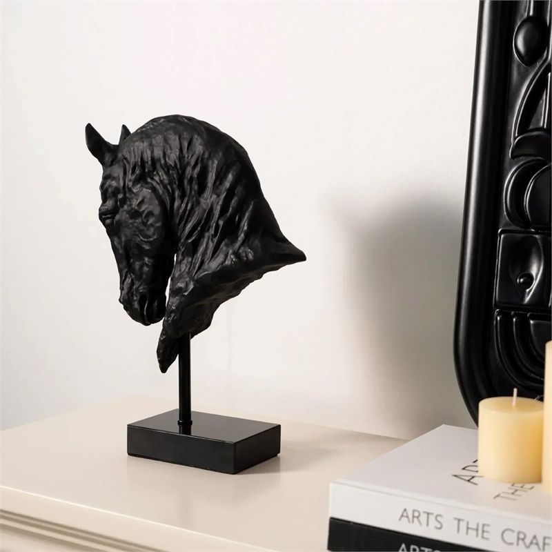 Horse Head - Decorative Black Figurine