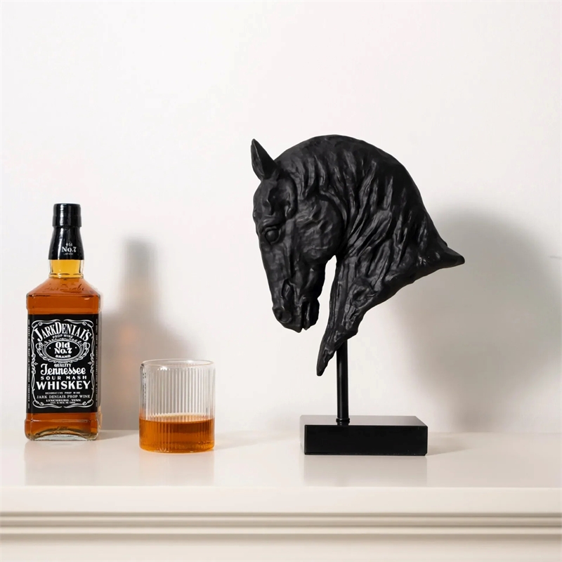 Horse Head - Decorative Black Figurine