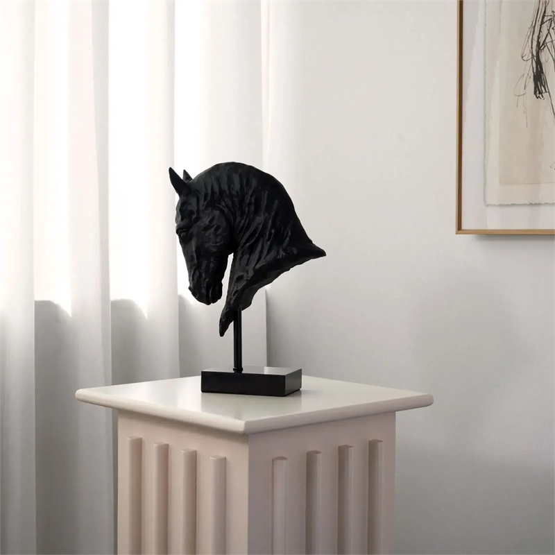 Horse Head - Decorative Black Figurine