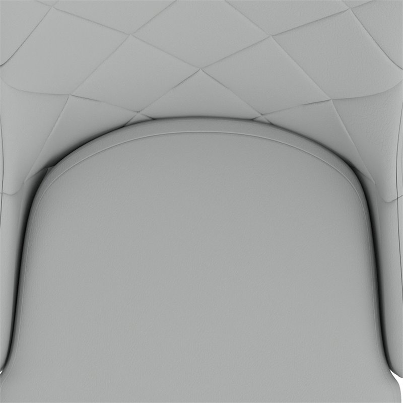 Contemporary Faux Leather and Metal Dining Chair Set of 2 Grey and Chrome