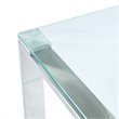 Contemporary Stainless Steel and Glass Coffee Table Silver