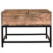 Industrial Chic Solid Wood and Iron LiftTop Coffee Table Natural Burnt and Black