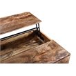 Industrial Chic Solid Wood and Iron LiftTop Coffee Table Natural Burnt and Black