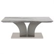 Napoli Modern Faux Marble/Stainless Steel Coffee Table in Gray