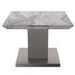 Napoli Modern Faux Marble/Stainless Steel Coffee Table in Gray
