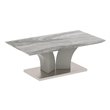 Napoli Modern Faux Marble/Stainless Steel Coffee Table in Gray