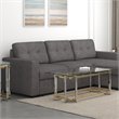 Florina Rectangular Contemporary Glass/Metal Coffee Table in Silver/Gold
