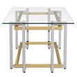 Florina Rectangular Contemporary Glass/Metal Coffee Table in Silver/Gold