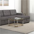 Florina Square Contemporary Glass/Metal Coffee Table in Silver/Gold