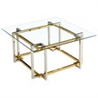 Florina Square Contemporary Glass/Metal Coffee Table in Silver/Gold
