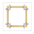 Florina Square Contemporary Glass/Metal Coffee Table in Silver/Gold