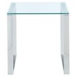 Contemporary Stainless Steel and Glass Accent Table Silver