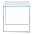 Contemporary Stainless Steel and Glass Accent Table Silver