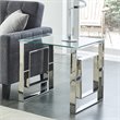 Eros Contemporary Stainless Steel/Glass Accent Table in Silver