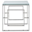 Eros Contemporary Stainless Steel/Glass Accent Table in Silver