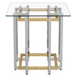Florina Contemporary Metal/Glass Accent Table in Silver/Gold