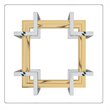 Florina Contemporary Metal/Glass Accent Table in Silver/Gold