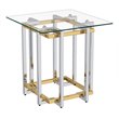 Florina Contemporary Metal/Glass Accent Table in Silver/Gold
