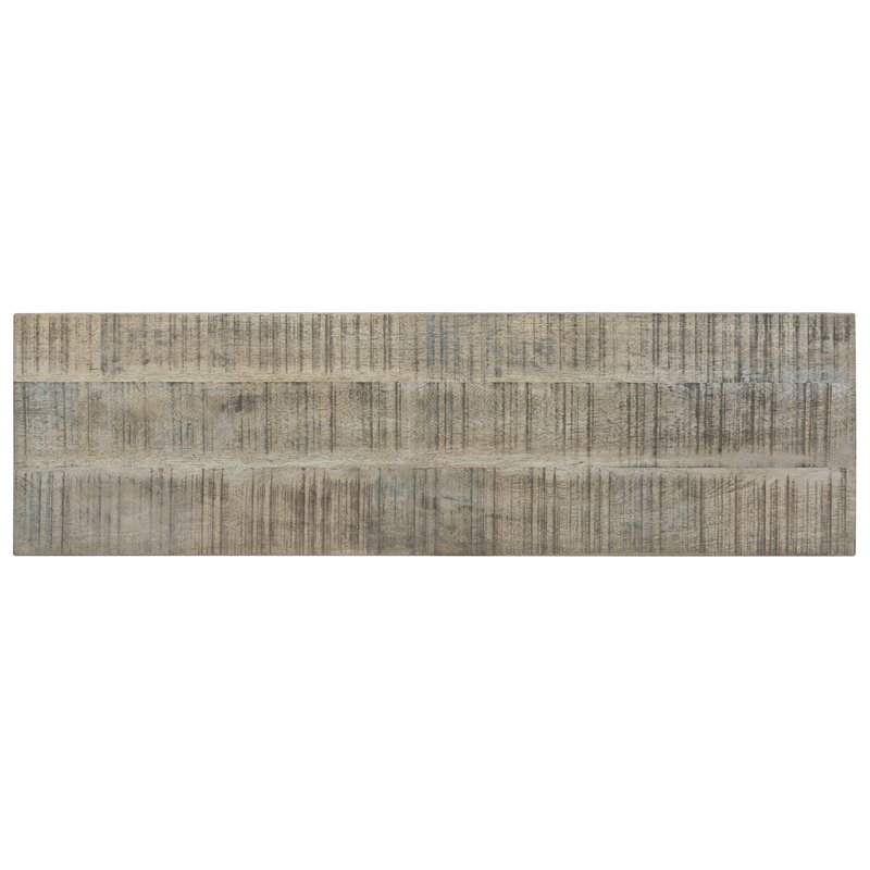 Volsa Rustic Modern 2-Tier Solid Wood Console Table in Reclaimed Gray
