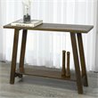Volsa Rustic Modern 2-Tier Solid Wood Console Table in Walnut