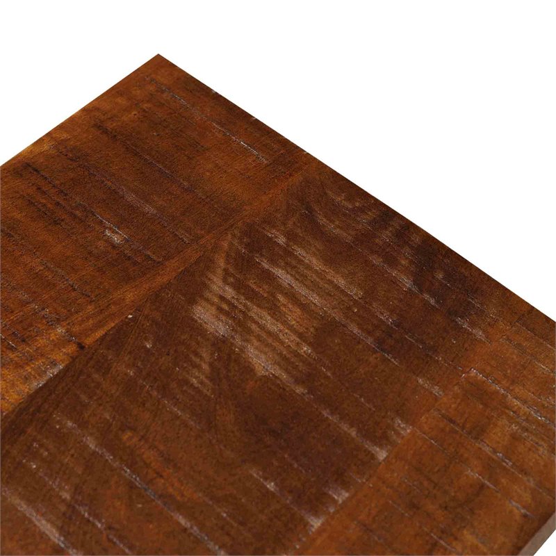 Volsa Rustic Modern 2-Tier Solid Wood Console Table in Walnut