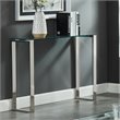 Contemporary Stainless Steel and Glass ConsoleDesk Silver