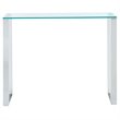 Contemporary Stainless Steel and Glass ConsoleDesk Silver