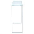 Contemporary Stainless Steel and Glass ConsoleDesk Silver
