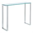 Contemporary Stainless Steel and Glass ConsoleDesk Silver