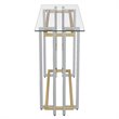 Contemporary Metal and Glass Console Table Silver and Gold