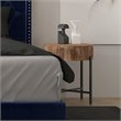 Contemporary Solid Wood and Iron Round Accent Table Natural and Black