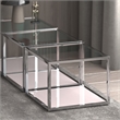 Contemporary Metal and Glass Small Square Coffee Table Silver