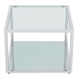Contemporary Metal and Glass Small Square Coffee Table Silver
