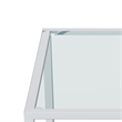 Contemporary Metal and Glass Small Square Coffee Table Silver