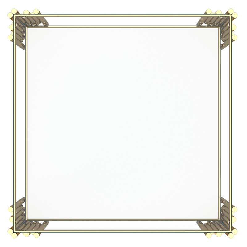 Contemporary Metal and Glass Large Accent Table Gold