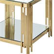 Contemporary Metal and Glass Large Accent Table Gold
