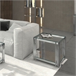 Contemporary Metal and Glass Large Accent Table Silver