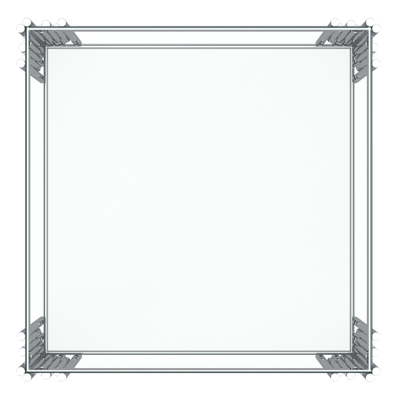 Contemporary Metal and Glass Large Accent Table Silver