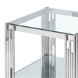 Contemporary Metal and Glass Large Accent Table Silver