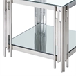Contemporary Metal and Glass Large Accent Table Silver