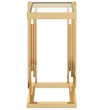 Contemporary Metal and Glass Small Accent Table Gold